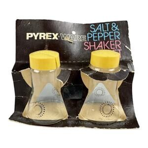 Pyrex Ware Salt & Pepper Shaker Set Catalog No. 108-PW Atomic Laboratory